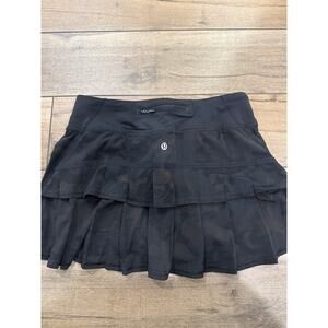 Lululemon Pace Setter Skirt Savasana Camo Black Running Tennis Skort Size 4